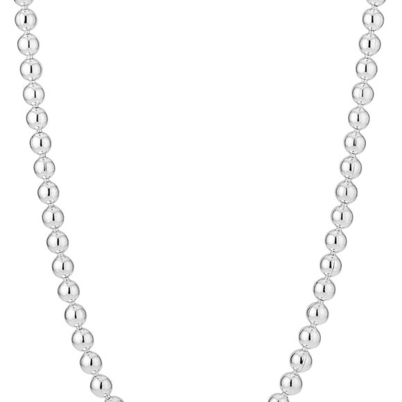 Sterling Silver Beaded Necklace 18 Inches Handmade Italian Jewelry